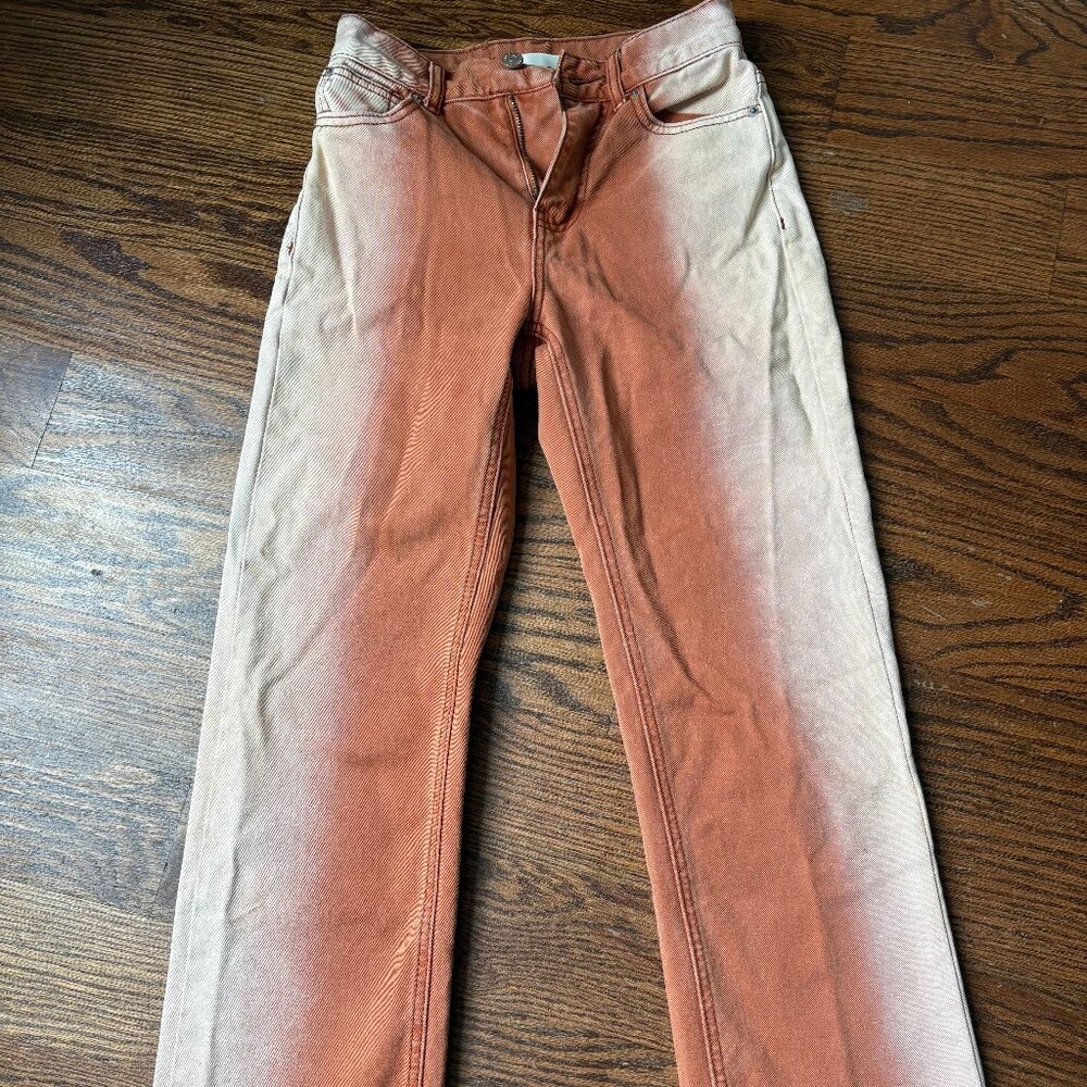 Urban Outfitters BDG Straight Leg Orange / White Jeans Size 25; Worn Once